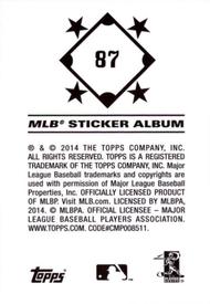 2014 Topps Stickers #87 Kevin Correia Back