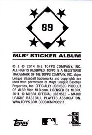 2014 Topps Stickers #89 Glen Perkins Back