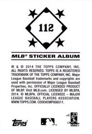 2014 Topps Stickers #112 Josh Donaldson Back