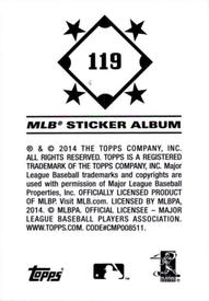 2014 Topps Stickers #119 Robinson Cano Back