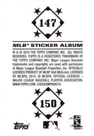 2014 Topps Stickers #147 / 150 Seattle Mariners / Toronto Blue Jays Back