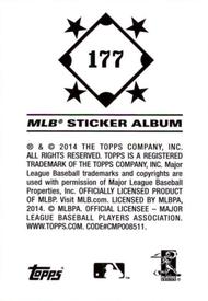 2014 Topps Stickers #177 Steve Cishek Back