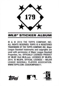 2014 Topps Stickers #179 Giancarlo Stanton Back