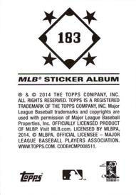 2014 Topps Stickers #183 Billy The Marlin Back