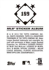 2014 Topps Stickers #189 Bartolo Colon Back