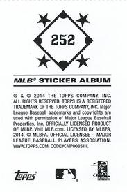 2014 Topps Stickers #252 Adam Wainwright Back