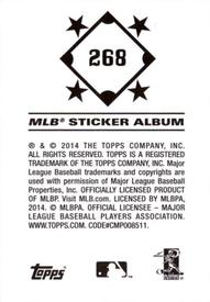 2014 Topps Stickers #268 Troy Tulowitzki Back