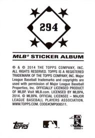 2014 Topps Stickers #294 Matt Cain Back