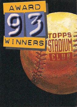 1994 Stadium Club - Info Cards #NNO 1993 Award Winners Front