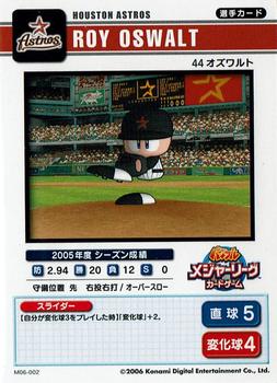 2006 Konami Powerful Major League Card Game #M06-002 Roy Oswalt Back