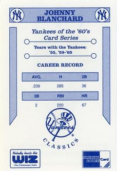 1992 The Wiz New York Yankees of the 60s #NNO Johnny Blanchard Back