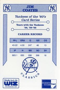1992 The Wiz New York Yankees of the 60s #NNO Jim Coates Back