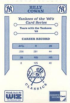 1992 The Wiz New York Yankees of the 60s #NNO Billy Cowan Back