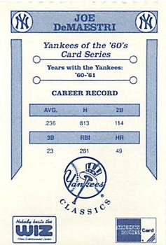 1992 The Wiz New York Yankees of the 60s #NNO Joe DeMaestri Back