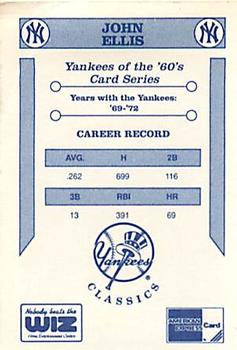 1992 The Wiz New York Yankees of the 60s #NNO John Ellis Back