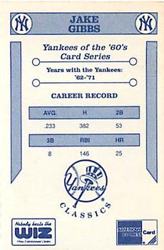 1992 The Wiz New York Yankees of the 60s #NNO Jake Gibbs Back