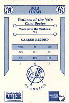 1992 The Wiz New York Yankees of the 60s #NNO Bob Hale Back