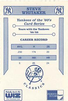 1992 The Wiz New York Yankees of the 60s #NNO Steve Whitaker Back