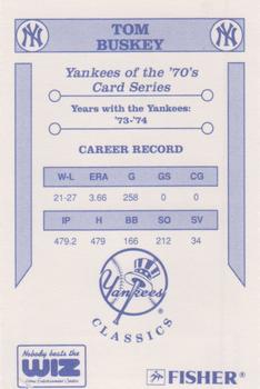 1992 The Wiz New York Yankees of the 70s #NNO Tom Buskey Back