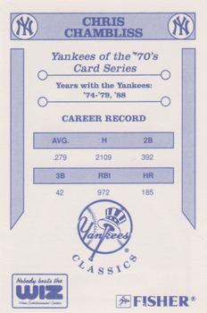 1992 The Wiz New York Yankees of the 70s #NNO Chris Chambliss Back