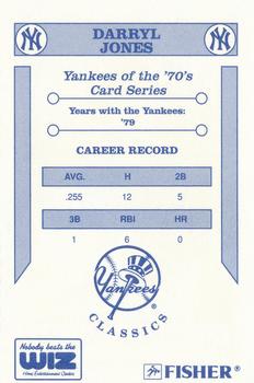 1992 The Wiz New York Yankees of the 70s #NNO Darryl Jones Back