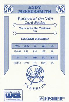 1992 The Wiz New York Yankees of the 70s #NNO Andy Messersmith Back