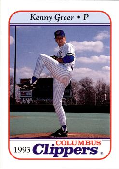 1993 Columbus Clippers #NNO Kenny Greer Front
