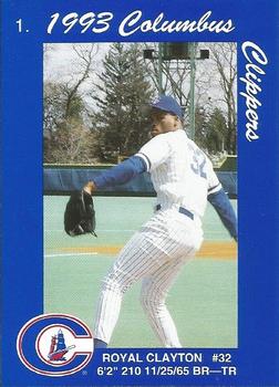 1993 Columbus Clippers Police #1 Royal Clayton Front
