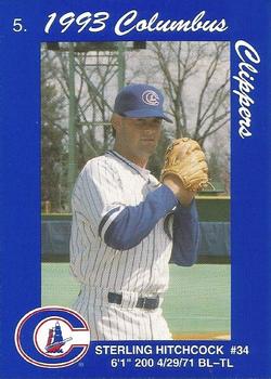 1993 Columbus Clippers Police #5 Sterling Hitchcock Front
