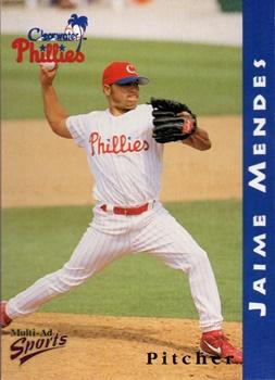 1998 Multi-Ad Clearwater Phillies #17 Jaime Mendes Front