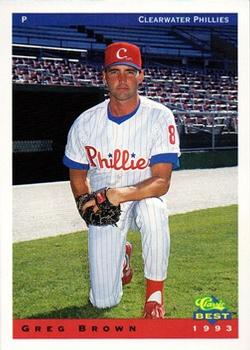 1993 Classic Best Clearwater Phillies #5 Greg Brown Front
