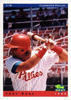 1993 Classic Best Clearwater Phillies #19 Troy Rusk Front