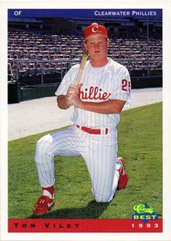 1993 Classic Best Clearwater Phillies #24 Tom Vilet Front