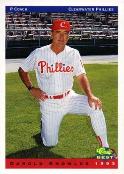 1993 Classic Best Clearwater Phillies #28 Darold Knowles Front