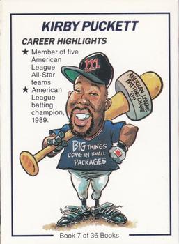 1991 Line Drive Collect-a-Books #7 Kirby Puckett Back