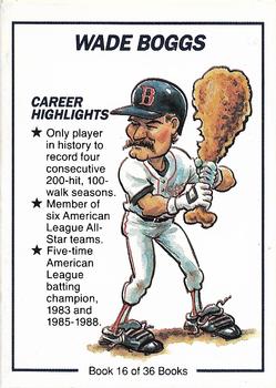 1991 Line Drive Collect-a-Books #16 Wade Boggs Back