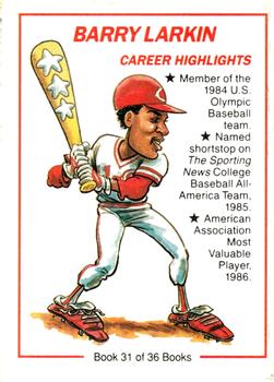 1991 Line Drive Collect-a-Books #31 Barry Larkin Back