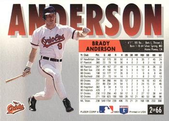 1993 Fleer Fruit of the Loom #2 Brady Anderson Back