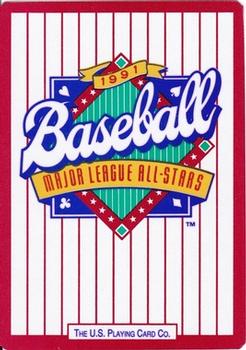 1991 U.S. Playing Card Co. Major League All-Stars Playing Cards - All-Stars Silver #A♠ Tom Glavine Back