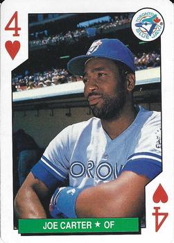 1991 U.S. Playing Card Co. Major League All-Stars Playing Cards - All-Stars Silver #4♥ Joe Carter Front