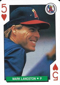 1991 U.S. Playing Card Co. Major League All-Stars Playing Cards - All-Stars Silver #5♥ Mark Langston Front