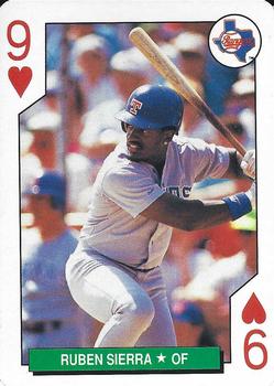 1991 U.S. Playing Card Co. Major League All-Stars Playing Cards - All-Stars Silver #9♥ Ruben Sierra Front