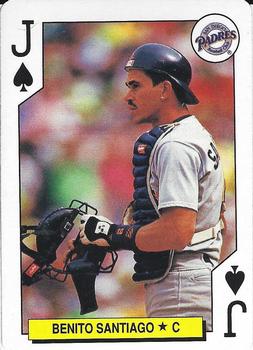 1991 U.S. Playing Card Co. Major League All-Stars Playing Cards - All-Stars Silver #J♠ Benito Santiago Front