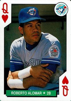 1991 U.S. Playing Card Co. Major League All-Stars Playing Cards - All-Stars Silver #Q♥ Roberto Alomar Front