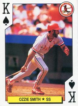 1991 U.S. Playing Card Co. Major League All-Stars Playing Cards - All-Stars Silver #K♠ Ozzie Smith Front