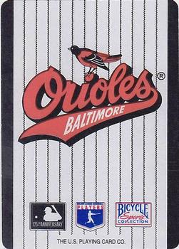 1994 Bicycle Baltimore Orioles Playing Cards #A♣ Chris Hoiles Back