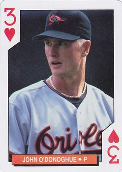 1994 Bicycle Baltimore Orioles Playing Cards #3♥ John O'Donoghue Front