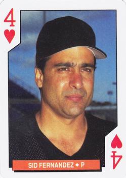 1994 Bicycle Baltimore Orioles Playing Cards #4♥ Sid Fernandez Front