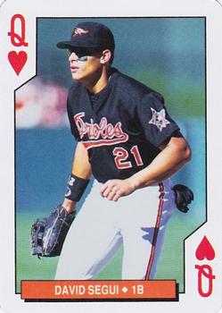 1994 Bicycle Baltimore Orioles Playing Cards #Q♥ David Segui Front