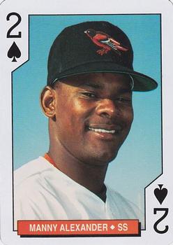 1994 Bicycle Baltimore Orioles Playing Cards #2♠ Manny Alexander Front